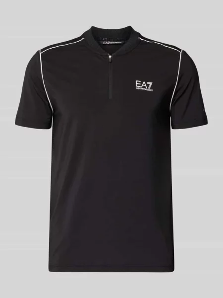 T-shirt o kroju regular fit ze stójką Ea7 Emporio Armani czarna