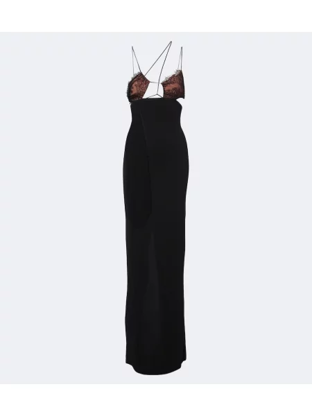 Rochie maxi Nensi Dojaka din dantelă negru