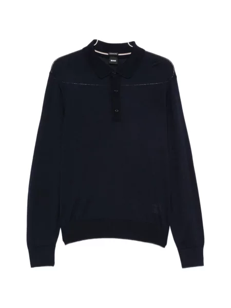 Gulerat lung tricou polo Boss albastru