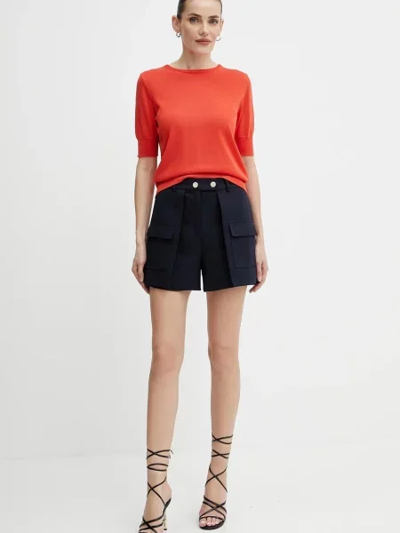 Morgan szorty SHONAU granatowy gładkie high waist SHONAU