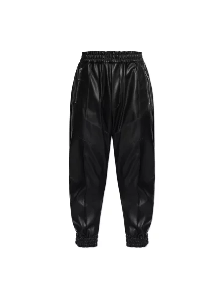 Spodnie dresowe Dsquared2 skórzane czarne