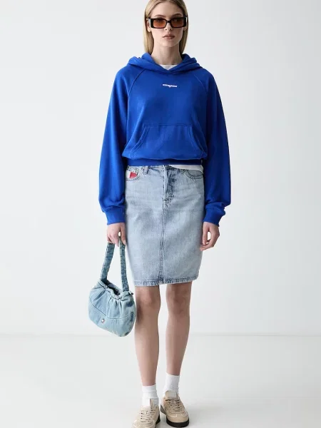 Tommy Jeans mikina s kapucňou dámska modrá