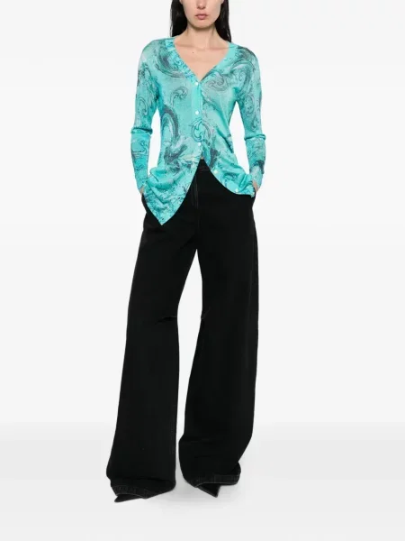 Cardigan Versace Jeans Couture cu imagine albastru