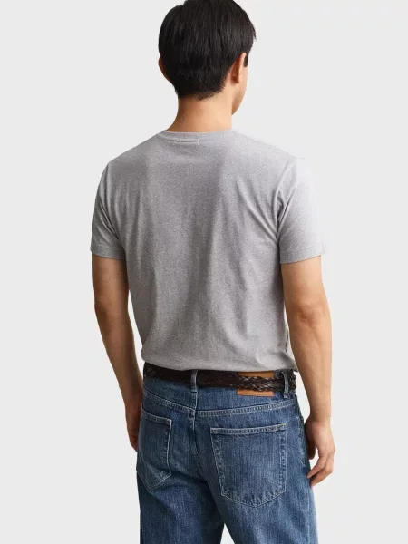 Футболка Gant с V-образным вырезом серая
