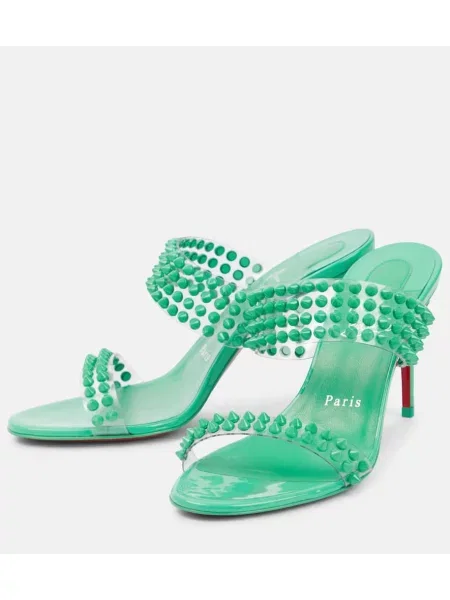 Kožené sandále Christian Louboutin zelená