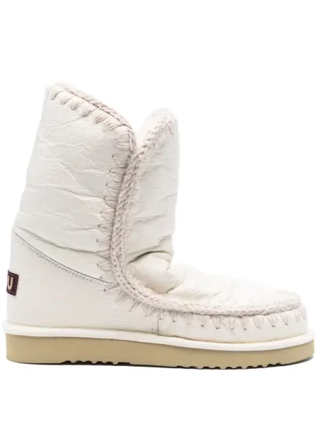 Botine Mou din piele alb