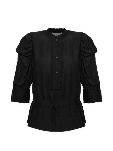Top Munthe cu volane cu cordon negru