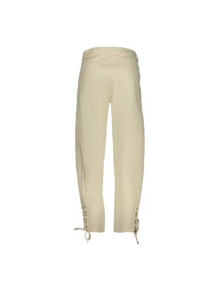 Spodnie Desigual Pant Troy Pants Material Finishes S beżowe