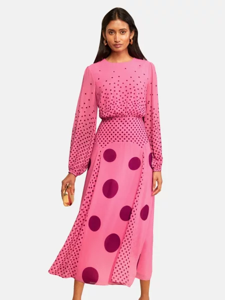 Love & roses Rochie mov zmeură / deschis roz