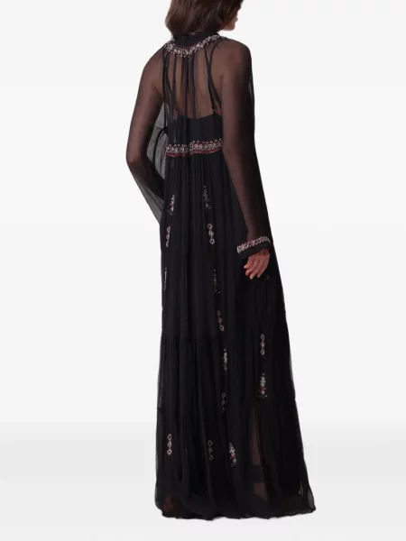 Rochie maxi Fortela de mătase negru