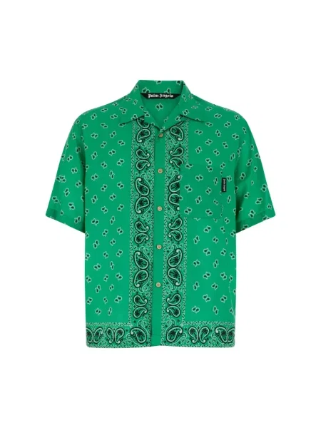 Koszula Palm Angels z wzorem paisley popelinowa zielona