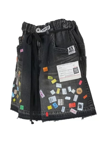 Pantaloni scurți din denim Maison Mihara Yasuhiro negru