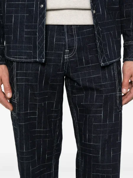 Blugi Kenzo cu imprimeu geometric albastru