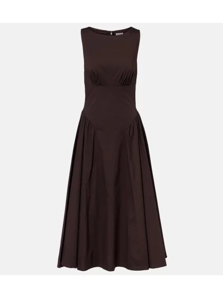 Rochie midi Staud din poplin maro