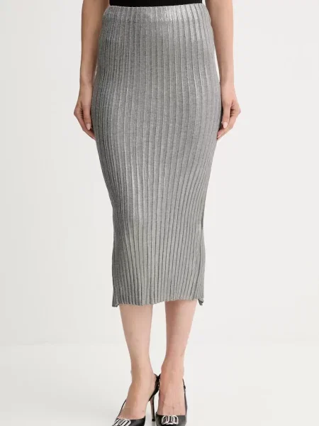 Simona Corsellini fustă midi creion argintiu