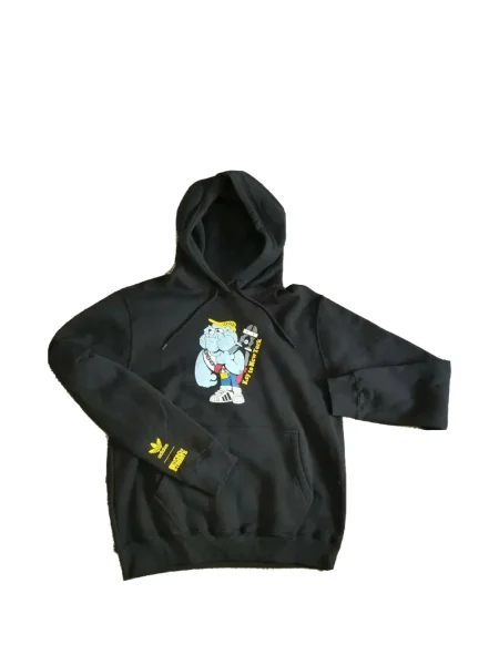 Tricou polo Adidas cu dungi alergare cu autograf negru