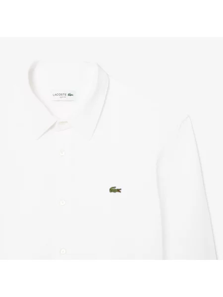 Lacoste Koszula Slim Fit Z Bawełny Piqué biały