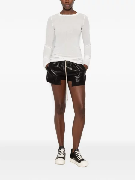 Δερμάτινα σορτς Rick Owens μαύρο