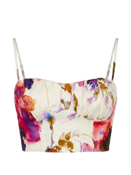 Decupat top Nicholas cu model floral cu imagine