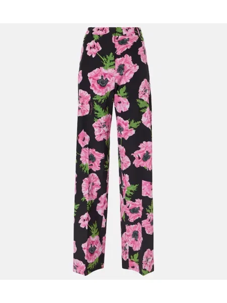 Pantaloni Stella Mccartney cu model floral negru
