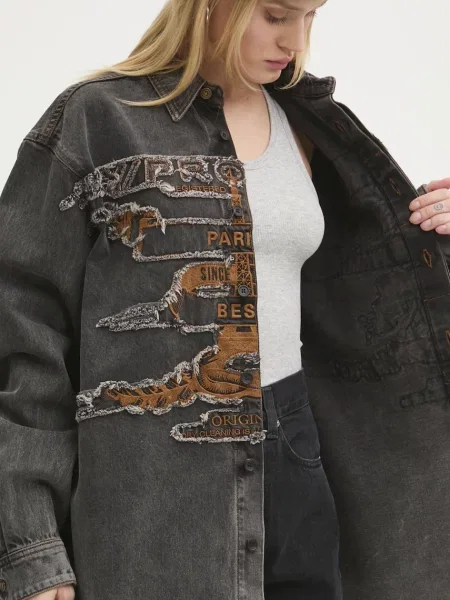 Y/Project farmering EVERGREEN PARIS BEST PATCH DENIM SHIRT szürke
