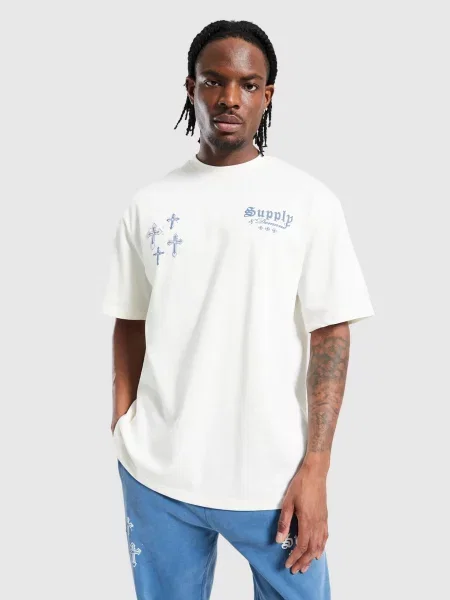 Supply&demand T-Shirt Crosses biała