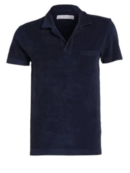 Orlebar Brown Froté Polokošile Terry navy hnědé