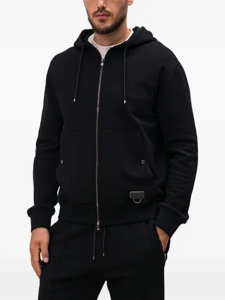 Пуловер Agnona с качулка черно