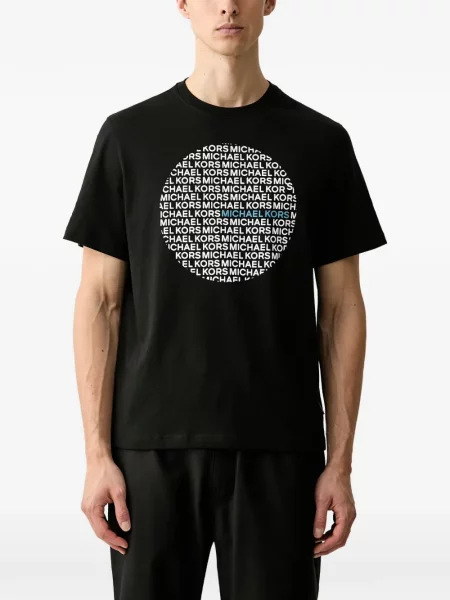 Tricou Michael Kors din jerseu cu autograf negru