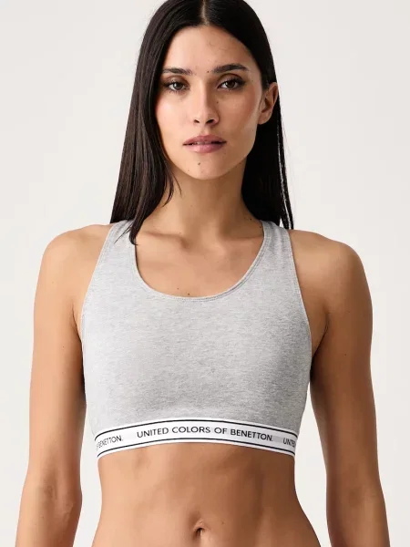 United Colors of Benetton podprsenka s elastanom sivá