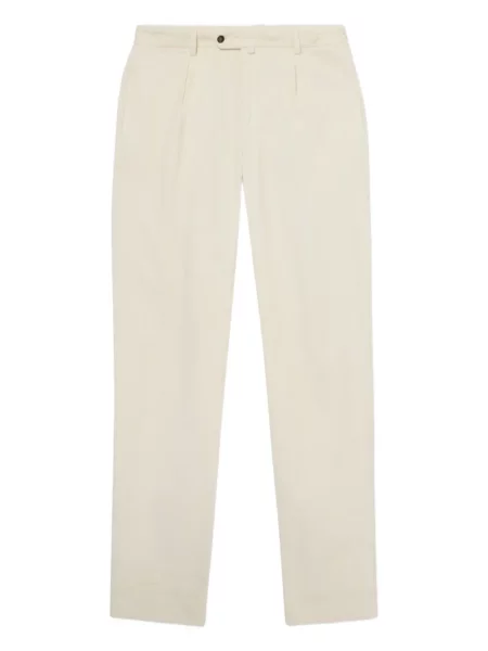 Manšestrové plisované kalhoty Brooks Brothers bílé