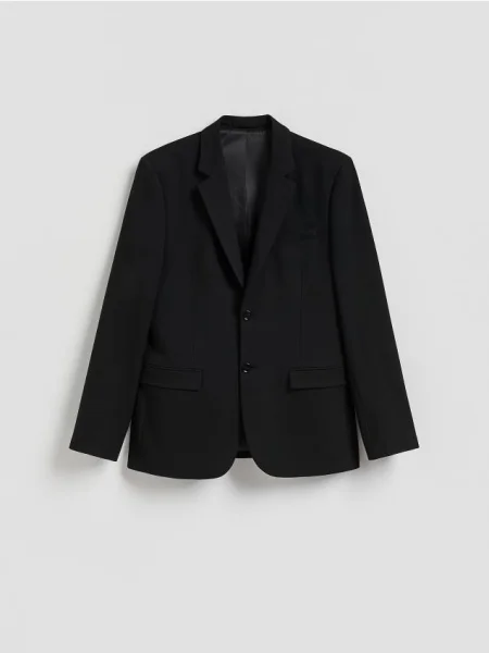 Reserved Blejzer regular fit s prímesou viskózy čierna