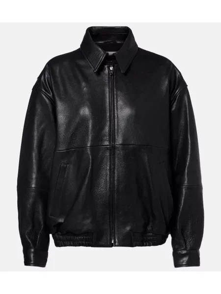 Kožená bunda Nour Hammour čierna