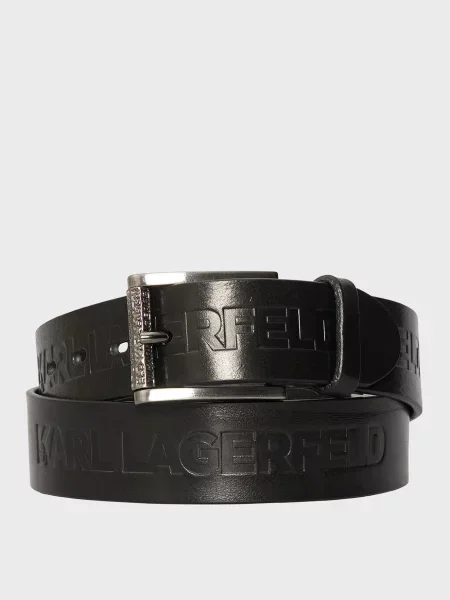 Шкіряний ремінь Karl Lagerfeld чорний