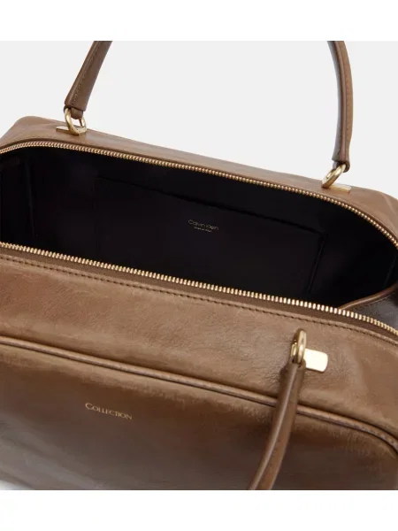 Geantă Calvin Klein Collection din piele maro