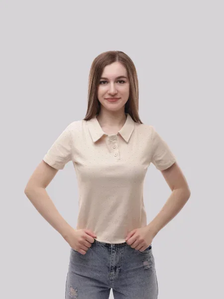 Поло STREAM віскоза/поліестер бежевий