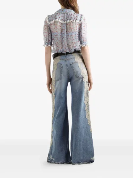 Blugi Dolce & Gabbana din dantelă albastru
