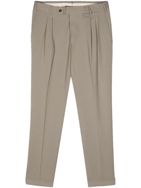 Pantaloni chino Dell'oglio de lână verde
