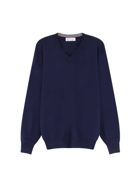 Sweter Brunello Cucinelli z kaszmiru niebieski