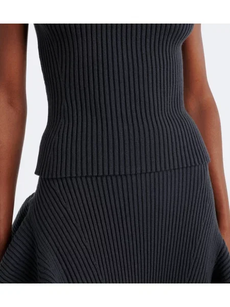 Top Alaïa de lână gri