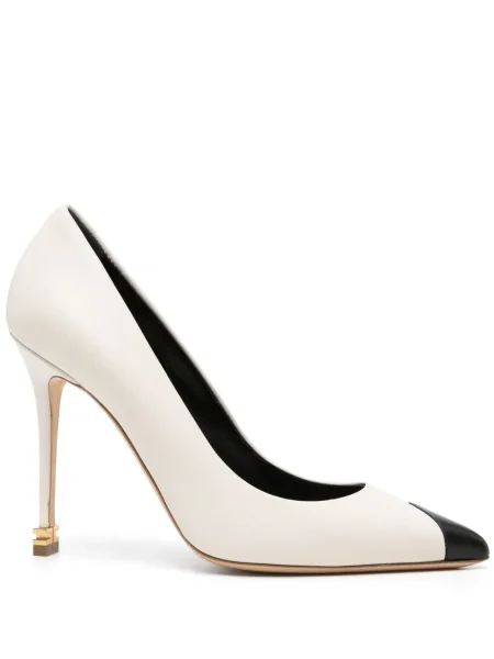 Pantofi cu toc Elisabetta Franchi din piele alb