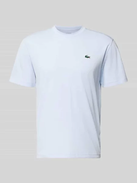 T-shirt o kroju regular fit z mieszanki bawełny Lacoste Sport niebieska