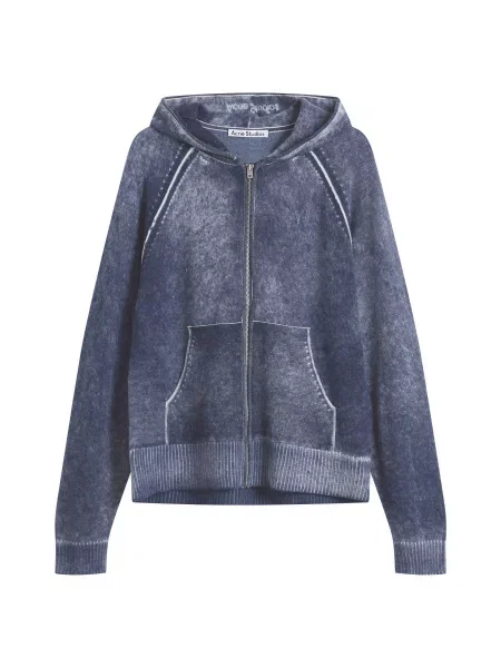 Dzianinowa bluza z kapturem Acne Studios niebieska