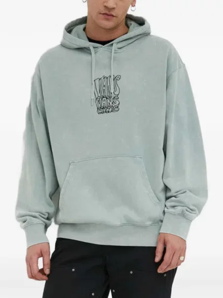 Hanorac cu glugă Vans cu autograf verde