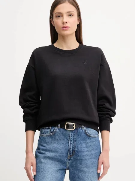 Calvin Klein Jeans bluza gładka czarny