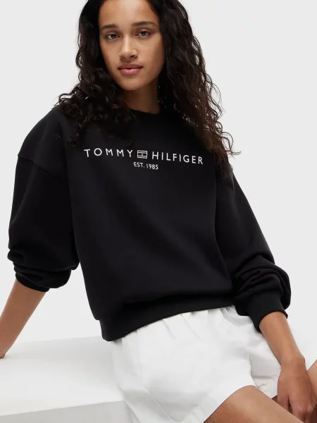 Свитшот Tommy Hilfiger с лого черный