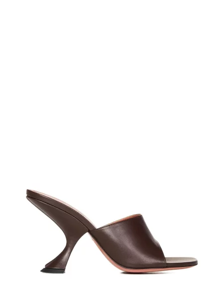 Pantofi cu toc Amina Muaddi maro