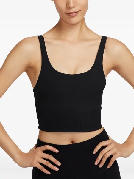 Top sport Nike din fleece plisat fără mâneci alb