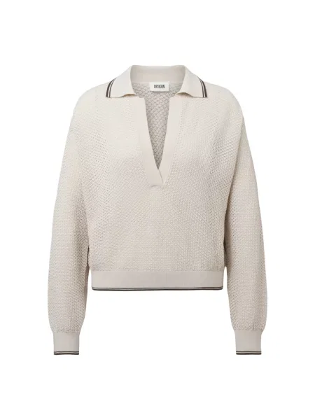 Sweter Drykorn z dekoltem w serek biały