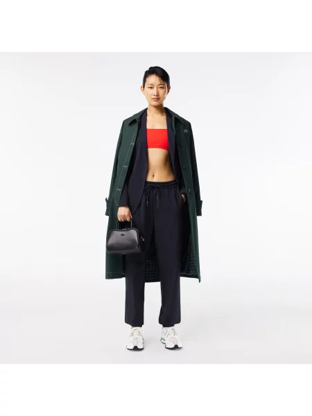 Lacoste Spodnie Wełniane Draped granatowe